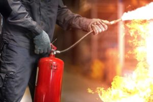 essential fire fighting equipment includes fire extinguisher